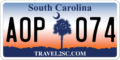SC license plate AOP074