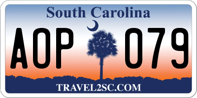 SC license plate AOP079