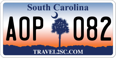 SC license plate AOP082