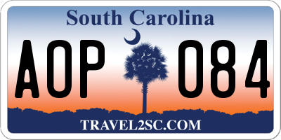SC license plate AOP084