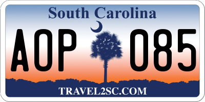 SC license plate AOP085