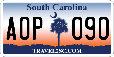 SC license plate AOP090