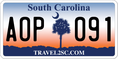 SC license plate AOP091