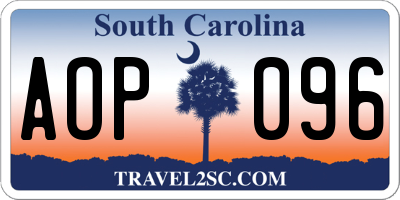 SC license plate AOP096