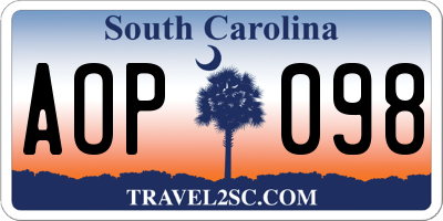 SC license plate AOP098