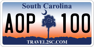 SC license plate AOP100