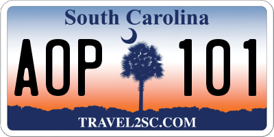 SC license plate AOP101