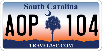 SC license plate AOP104