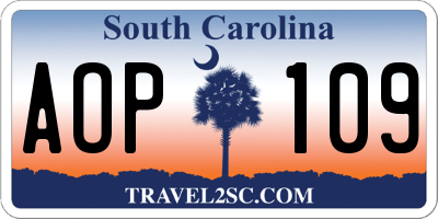 SC license plate AOP109