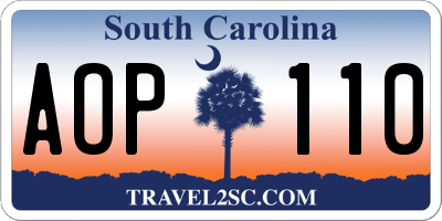 SC license plate AOP110