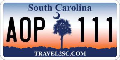 SC license plate AOP111