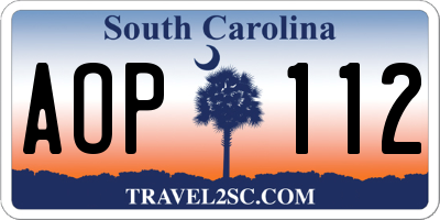 SC license plate AOP112