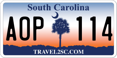 SC license plate AOP114