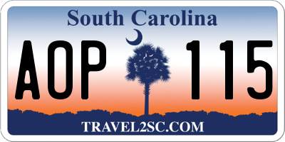SC license plate AOP115