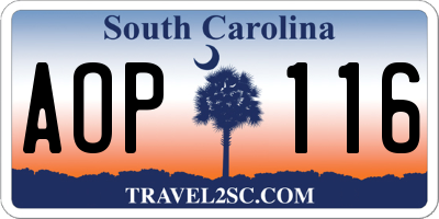 SC license plate AOP116