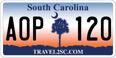 SC license plate AOP120
