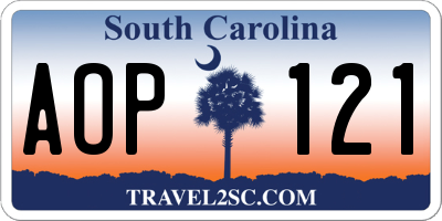 SC license plate AOP121