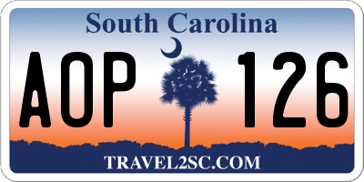 SC license plate AOP126