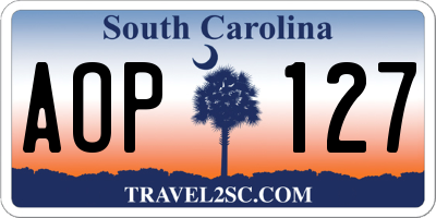 SC license plate AOP127