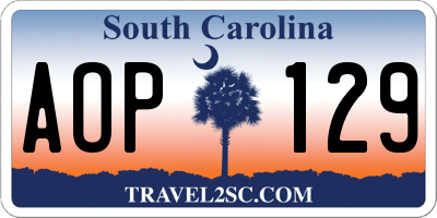 SC license plate AOP129