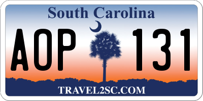SC license plate AOP131