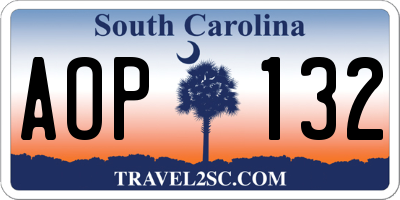 SC license plate AOP132