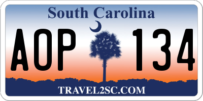 SC license plate AOP134
