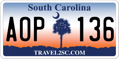SC license plate AOP136