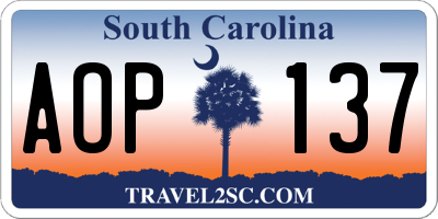 SC license plate AOP137