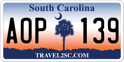 SC license plate AOP139
