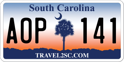 SC license plate AOP141