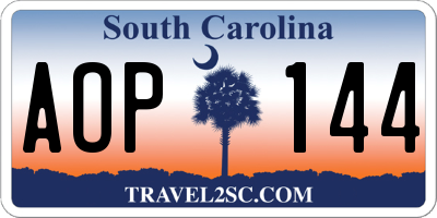 SC license plate AOP144