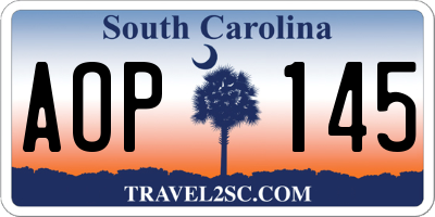 SC license plate AOP145