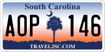 SC license plate AOP146