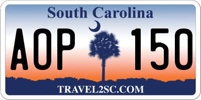 SC license plate AOP150