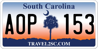 SC license plate AOP153