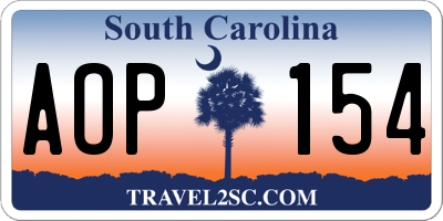 SC license plate AOP154