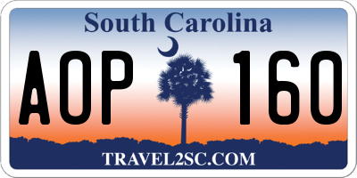 SC license plate AOP160