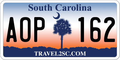 SC license plate AOP162