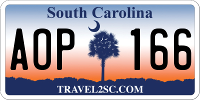 SC license plate AOP166