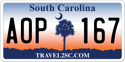 SC license plate AOP167