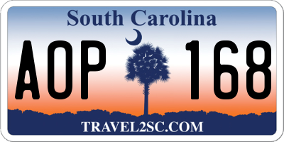 SC license plate AOP168