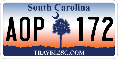 SC license plate AOP172
