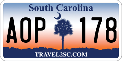 SC license plate AOP178