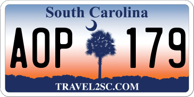 SC license plate AOP179