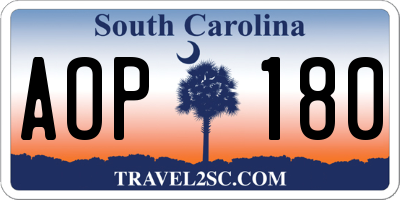 SC license plate AOP180