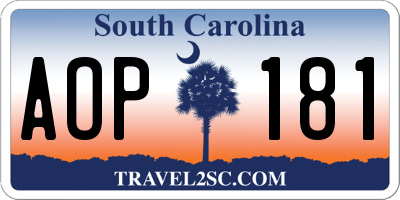 SC license plate AOP181