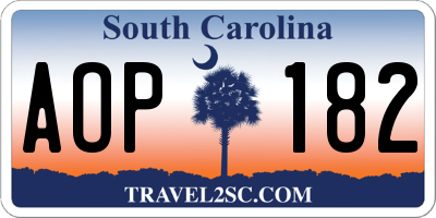 SC license plate AOP182