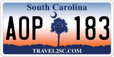 SC license plate AOP183