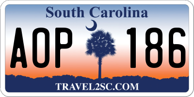 SC license plate AOP186